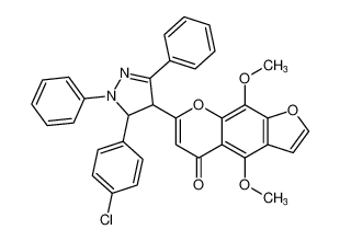 7-(5-(4-chlorophenyl)-1,3-diphenyl-4,5-dihydro-1H-pyrazol-4-yl)-4,9-dimethoxy-5H-furo[3,2-g]chromen-5-one CAS:496939-47-0 manufacturer & supplier