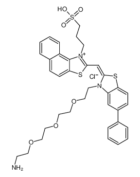 Naphtho[1,2-d]thiazolium,2-[[3-[2-[2-[2-(2-aminoethoxy)ethoxy]ethoxy]ethyl]-5-phenyl-2(3H)-benzothiazolylidene]methyl]-1-(3-sulfopropyl)-, chloride CAS:497096-98-7 manufacturer & supplier