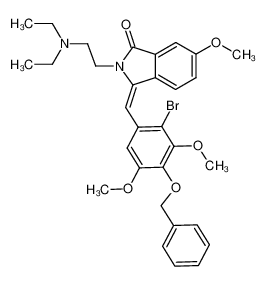 3-[1-(4-Benzyloxy-2-bromo-3,5-dimethoxy-phenyl)-meth-(E)-ylidene]-2-(2-diethylamino-ethyl)-6-methoxy-2,3-dihydro-isoindol-1-one CAS:497179-64-3 manufacturer & supplier