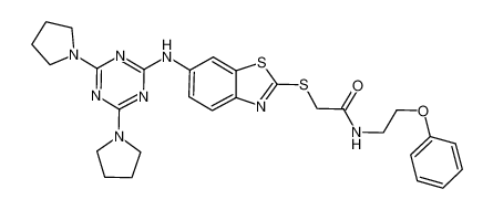 2-((6-((4,6-di(pyrrolidin-1-yl)-1,3,5-triazin-2-yl)amino)benzo[d]thiazol-2-yl)thio)-N-(2-phenoxyethyl)acetamide CAS:497224-93-8 manufacturer & supplier