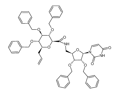 (2S,3S,4R,5S,6S)-6-Allyl-3,4,5-tris-benzyloxy-tetrahydro-pyran-2-carboxylic acid [(2R,3R,4R,5R)-3,4-bis-benzyloxy-5-(2,4-dioxo-3,4-dihydro-2H-pyrimidin-1-yl)-tetrahydro-furan-2-ylmethyl]-amide CAS:497227-03-9 manufacturer & supplier