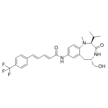 (2E,4E)-N-[(2S,5S)-5-(hydroxymethyl)-1-methyl-3-oxo-2-propan-2-yl-2,4,5,6-tetrahydro-1,4-benzodiazocin-8-yl]-5-[4-(trifluoromethyl)phenyl]penta-2,4-dienamide CAS:497259-23-1 manufacturer & supplier