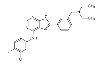 (3-chloro-4-fluoro-phenyl)-[6-(3-diethylaminomethyl-phenyl)-7H-pyrrolo[2,3-d]pyrimidin-4-yl]-amine CAS:497839-91-5 manufacturer & supplier