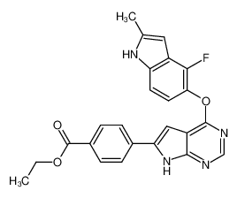 4-[4-(4-fluoro-2-methyl-1H-indol-5-yloxy)-7H-pyrrolo[2,3-d]pyrimidin-6-yl]-benzoic acid ethyl ester CAS:497841-58-4 manufacturer & supplier