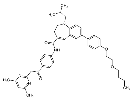 7-[4-(2-butoxyethoxy)phenyl]-N-[4-[[(4,6-dimethyl-2-pyrimidinyl)methyl]sulfinyl]phenyl]-1-isobutyl-2,3-dihydro-1-benzazepine-4-carboxamide CAS:497851-25-9 manufacturer & supplier