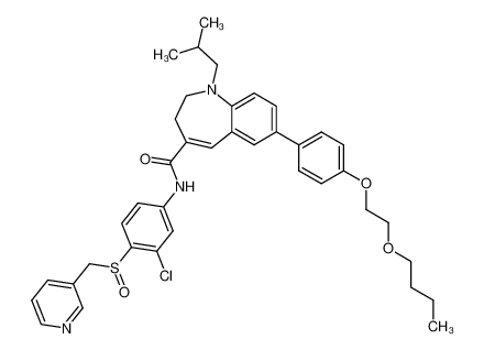 7-[4-(2-butoxyethoxy)phenyl]-N-[3-chloro-4-[(3-pyridinylmethyl)sulfinyl]phenyl]-1-isobutyl-2,3-dihydro-1-benzazepine-4-carboxamide CAS:497851-39-5 manufacturer & supplier