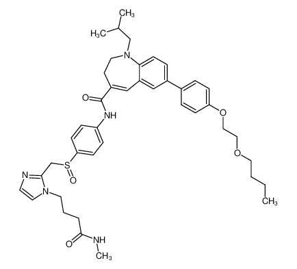 7-[4-(2-butoxyethoxy)phenyl]-N-[4-[[[1-[4-(methylamino)-4-oxobutyl]-1H-imidazol-2-yl]methyl]sulfinyl]phenyl]-1-isobutyl-2,3-dihydro-1H-1-benzazepine-4-carboxamide CAS:497854-22-5 manufacturer & supplier