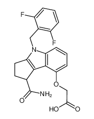 2-((1-carbamoyl-4-(2,6-difluorobenzyl)-1,2,3,4-tetrahydrocyclopenta[b]indol-8-yl)oxy)acetic acid CAS:497857-29-1 manufacturer & supplier