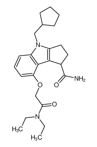 Cyclopent[b]indole-1-carboxamide,4-(cyclopentylmethyl)-8-[2-(diethylamino)-2-oxoethoxy]-1,2,3,4-tetrahydro- CAS:497858-17-0 manufacturer & supplier