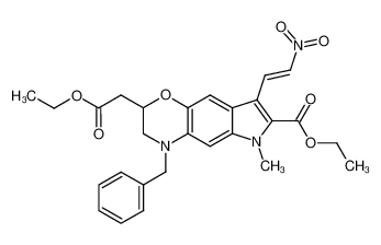 ethyl 4-benzyl-2-(2-ethoxy-2-oxoethyl)-6-methyl-8-[(E)-2-nitroethenyl]-2,3,4,6-tetrahydro[1,4]oxazino[2,3-f]indole-7-carboxylate CAS:497945-85-4 manufacturer & supplier