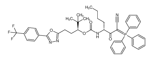 Carbamic acid,[(1R)-1-[cyano(triphenylphosphoranylidene)acetyl]pentyl]-,(1S)-2,2-dimethyl-1-[2-[5-[4-(trifluoromethyl)phenyl]-1,3,4-oxadiazol-2-yl]ethyl]propyl ester CAS:497947-34-9 manufacturer & supplier