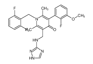 3-(((1H-1,2,4-triazol-3-yl)amino)methyl)-1-(2,6-difluorobenzyl)-5-(2-fluoro-3-methoxyphenyl)-2,6-dimethylpyridin-4(1H)-one CAS:497954-49-1 manufacturer & supplier