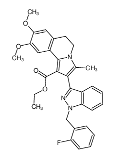 ethyl 2-(1-(2-fluorobenzyl)-1H-indazol-3-yl)-8,9-dimethoxy-3-methyl-5,6-dihydropyrrolo[2,1-a]isoquinoline-1-carboxylate CAS:497961-86-1 manufacturer & supplier