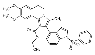 ethyl 8,9-dimethoxy-3-methyl-2-(1-(phenylsulfonyl)-1H-indol-4-yl)-5,6-dihydropyrrolo[2,1-a]isoquinoline-1-carboxylate CAS:497962-14-8 manufacturer & supplier