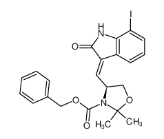 (S)-4-[7-Iodo-2-oxo-1,2-dihydro-indol-(3E)-ylidenemethyl]-2,2-dimethyl-oxazolidine-3-carboxylic acid benzyl ester CAS:498563-45-4 manufacturer & supplier