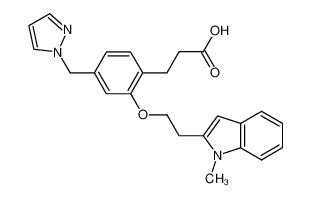 3-(2-(2-(1-methylindol-2-yl)ethoxy)-4-(pyrazol-1-ylmethyl)phenyl)propanoic acid CAS:499144-34-2 manufacturer & supplier