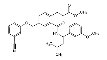 3-(2-((3-methyl-1-(3-methoxyphenyl)butyl)carbamoyl)-4-(3-cyanophenoxymethyl)phenyl)propanoic acid methyl ester CAS:499146-05-3 manufacturer & supplier