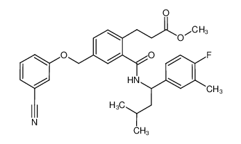 3-(2-((3-methyl-1-(3-methyl-4-fluorophenyl)butyl)carbamoyl)-4-(3-cyanophenoxymethyl)phenyl)propanoic acid methyl ester CAS:499146-08-6 manufacturer & supplier