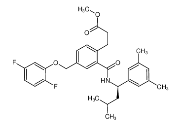 3-(2-(((1R)-3-methyl-1-(3,5-dimethylphenyl)butyl)carbamoyl)-4-(2,5-difluorophenoxymethyl)phenyl)propanoic acid methyl ester CAS:499146-33-7 manufacturer & supplier