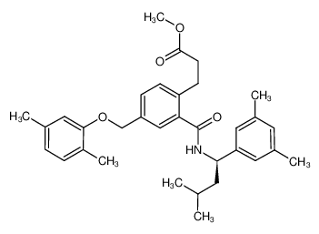 3-(2-(((1R)-3-methyl-1-(3,5-dimethylphenyl)butyl)carbamoyl)-4-(2,5-dimethylphenoxymethyl)phenyl)propanoic acid methyl ester CAS:499146-43-9 manufacturer & supplier