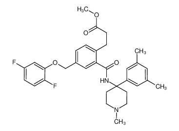 3-(2-((1-methyl-4-(3,5-dimethylphenyl)piperidin-4-yl)carbamoyl)-4-(2,5-difluorophenoxymethyl)phenyl)propanoic acid methyl ester CAS:499146-61-1 manufacturer & supplier