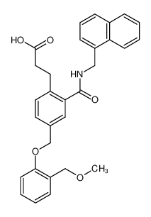 3-(2-((naphthalen-1-ylmethyl)carbamoyl)-4-(2-methoxymethylphenoxymethyl)phenyl)propanoic acid CAS:499147-00-1 manufacturer & supplier