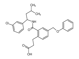 3-[2-({[1-(3-chlorophenyl)-3-methylbutyl]amino}carbonyl)-4-(phenoxymethyl)phenyl]propanoic acid CAS:499147-32-9 manufacturer & supplier