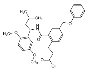 3-(2-((3-methyl-1-(2,5-dimethoxyphenyl)butyl)carbamoyl)-4-phenoxymethylphenyl)propanoic acid CAS:499147-75-0 manufacturer & supplier