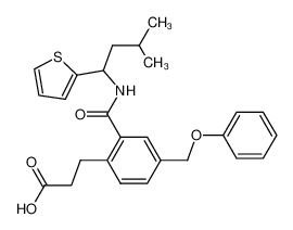 3-(2-((3-methyl-1-(thiophen-2-yl)butyl)carbamoyl)-4-phenoxymethylphenyl)propanoic acid CAS:499148-22-0 manufacturer & supplier