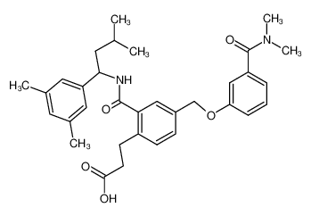 3-(2-((3-methyl-1-(3,5-dimethylphenyl)butyl)carbamoyl)-4-(3-dimethylcarbamoylphenoxymethyl)phenyl)propanoic acid CAS:499149-85-8 manufacturer & supplier