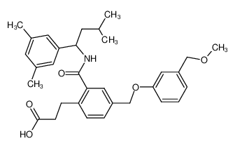 3-(2-((3-methyl-1-(3,5-dimethylphenyl)butyl)carbamoyl)-4-(3-methoxymethylphenoxymethyl)phenyl)propanoic acid CAS:499149-87-0 manufacturer & supplier