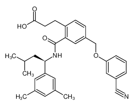 3-[4-[(3-cyanophenoxy)methyl]-2-({[(1R)-1-(3,5-dimethylphenyl)-3-methylbutyl]amino}carbonyl)phenyl]propanoic acid CAS:499150-03-7 manufacturer & supplier