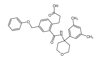 3-(2-((4-(3,5-dimethylphenyl)perhydropyran-4-yl)carbamoyl)-4-phenoxymethylphenyl)propanoic acid CAS:499150-19-5 manufacturer & supplier