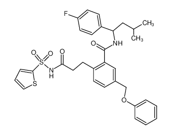 N-(thiophen-2-ylsulfonyl)-3-(2-((3-methyl-1-(4-fluorophenyl)butyl)carbamoyl)-4-phenoxymethylphenyl)propanamide CAS:499152-01-1 manufacturer & supplier