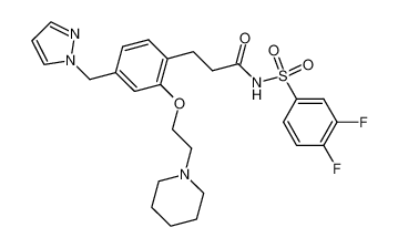 N-(3,4-difluorophenylsulfonyl)-3-(2-(2-(piperidin-1-yl)ethoxy)-4-(pyrazol-1-ylmethyl)phenyl)propanamide CAS:499152-97-5 manufacturer & supplier