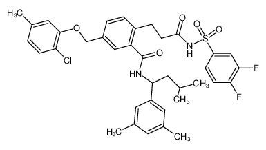 N-(3,4-difluorophenylsulfonyl)-3-(2-((3-methyl-1-(3,5-dimethylphenyl)butyl)carbamoyl)-4-(2-chloro-5-methylphenoxymethyl)phenyl)propanamide CAS:499153-20-7 manufacturer & supplier