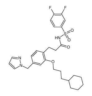 N-(3,4-difluorophenylsulfonyl)-3-(2-(3-cyclohexylpropoxy)-4-(pyrazol-1-ylmethyl)phenyl)propanamide CAS:499153-23-0 manufacturer & supplier