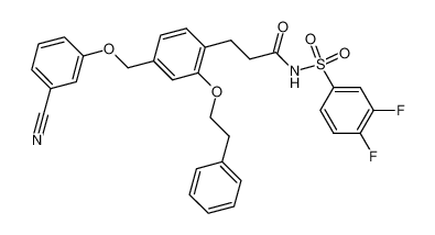 N-(3,4-difluorophenylsulfonyl)-3-(2-(2-phenylethoxy)-4-(3-cyanophenoxymethyl)phenyl)propanamide CAS:499153-51-4 manufacturer & supplier