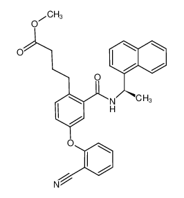 4-(2-((1R)-1-(naphthalen-1-yl)ethylcarbamoyl)-4-(2-cyanophenoxy)phenyl)butanoic acid methyl ester CAS:499154-59-5 manufacturer & supplier