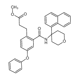 3-(2-((4-(naphthalen-1-yl)perhydropyran-4-yl)carbamoyl)-4-phenoxyphenyl)propanoic acid methyl ester CAS:499154-80-2 manufacturer & supplier