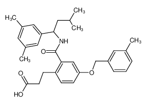 3-(2-((3-methyl-1-(3,5-dimethylphenyl)butyl)carbamoyl)-4-(3-methylbenzyloxy)phenyl)propanoic acid CAS:499155-74-7 manufacturer & supplier