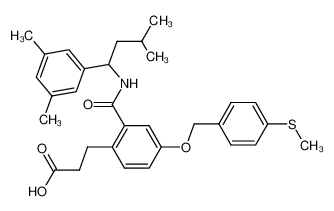 3-(2-((3-methyl-1-(3,5-dimethylphenyl)butyl)carbamoyl)-4-(4-methylthiobenzyloxy)phenyl)propanoic acid CAS:499155-75-8 manufacturer & supplier