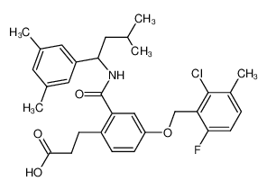 3-(2-((3-methyl-1-(3,5-dimethylphenyl)butyl)carbamoyl)-4-(2-chloro-6-fluoro-3-methylbenzyloxy)phenyl)propanoic acid CAS:499156-39-7 manufacturer & supplier