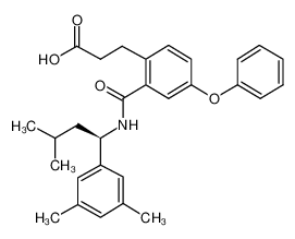 3-[2-({[(1R)-1-(3,5-dimethylphenyl)-3-methylbutyl]amino}carbonyl)-4-phenoxyphenyl]propanoic acid CAS:499156-95-5 manufacturer & supplier