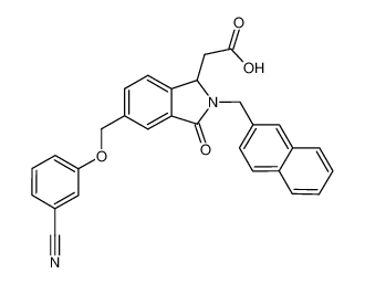 2-(5-(4-cyanophenoxymethyl)-2-(naphthalen-2-ylmethyl)isoindolin-3-one-1-yl)acetic acid CAS:499157-19-6 manufacturer & supplier