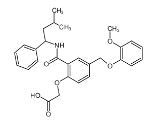 2-(2-((3-methyl-1-phenylbutyl)carbamoyl)-4-(2-methoxyphenoxymethyl)phenoxy)acetic acid CAS:499159-62-5 manufacturer & supplier