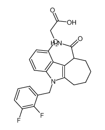 2-((10-carbamoyl-5-(2,3-difluorobenzyl)-5,6,7,8,9,10-hexahydrocyclohepta[b]indol-1-yl)oxy)acetic acid CAS:499220-95-0 manufacturer & supplier