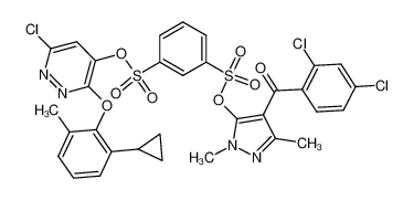 6-Chloro-3-(2-cyclopropyl-6-methylphenoxy)-4-pyridazinyl 4-(2,4-dichlorobenzoyl)-1,3-dimethyl-1H-pyrazol-5-yl 1,3-benzenedisulfonate CAS:499234-55-8 manufacturer & supplier