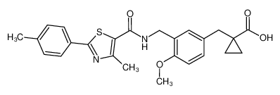 1-{4-methoxy-3-[({[4-methyl-2-(4-methylphenyl)-1,3-thiazol-5-yl]carbonyl}amino)methyl]benzyl}-1-cyclopropanecarboxylic acid CAS:499787-60-9 manufacturer & supplier