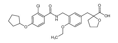 2-(3-{[(2-chloro-4-cyclopentyloxybenzoyl)amino]methyl}-4-ethoxybenzyl)tetrahydro-2-furancarboxylic acid CAS:499788-22-6 manufacturer & supplier